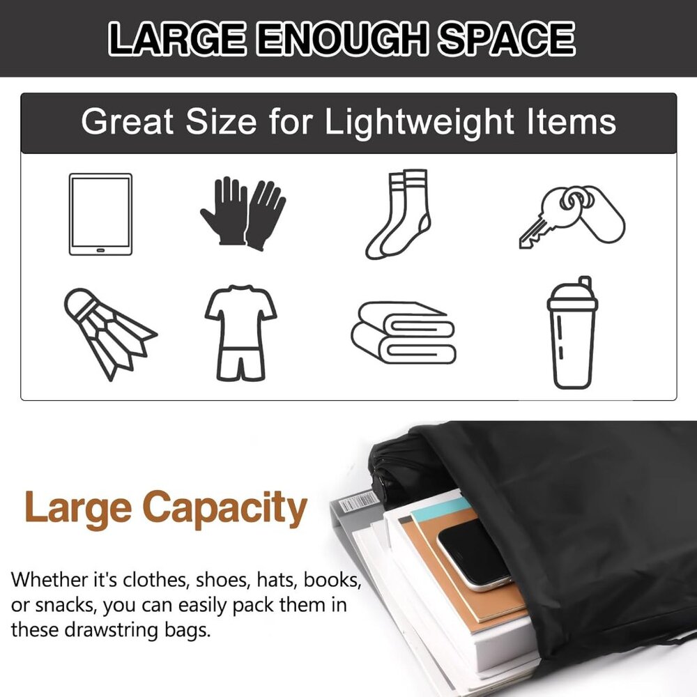 Lightweight & Foldable Drawstring Backpack - 20 B… - image 5